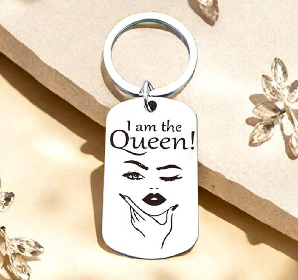 3/$25 I Am The Queen Stainless Steel Keychain NEW